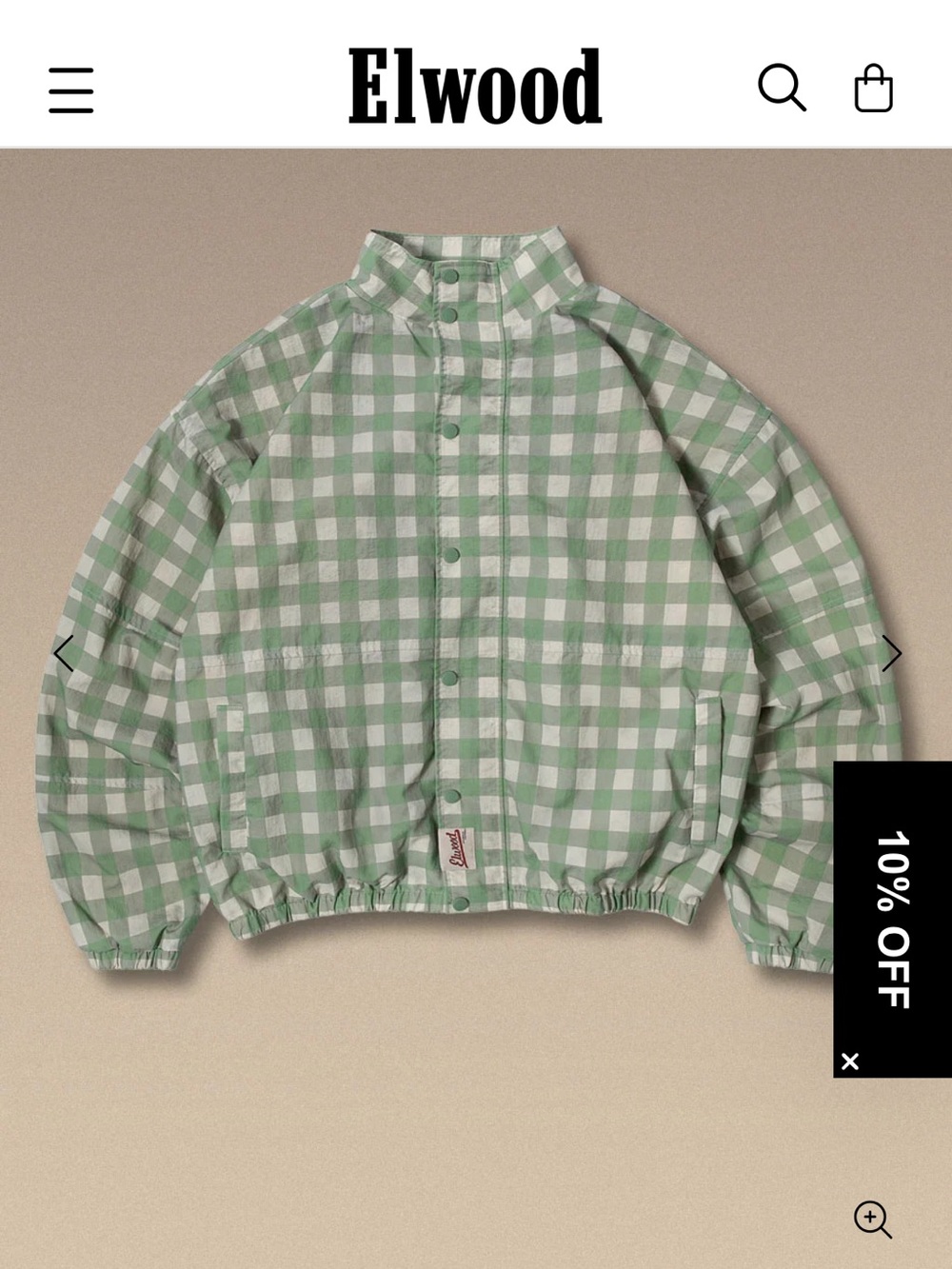 Elwood Off Grid Windbreaker Jacket - Green Gingham